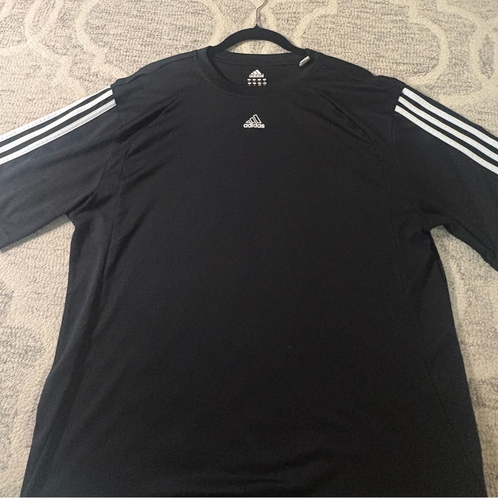 Adidas Women’s Black Three Stripe Active One Tee - XL